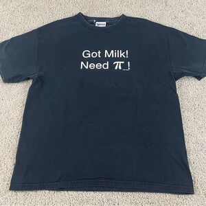 Vintage Shirt Mens L Black Y2K Discovery Channel TV Promo Tee Got Milk Y2K T583